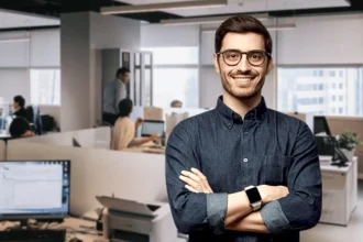 A young network marketer folding hands