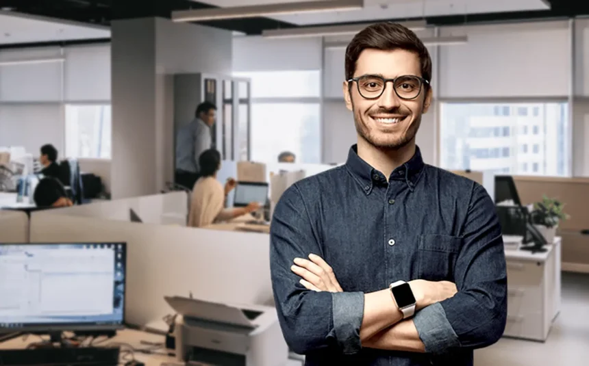 A young network marketer folding hands