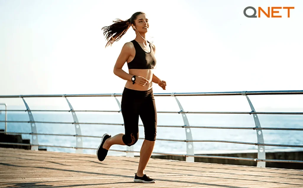 A girl jogging in the morning
