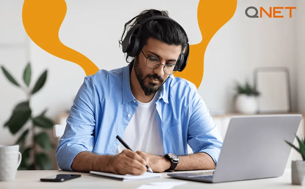 A man working in front of laptop