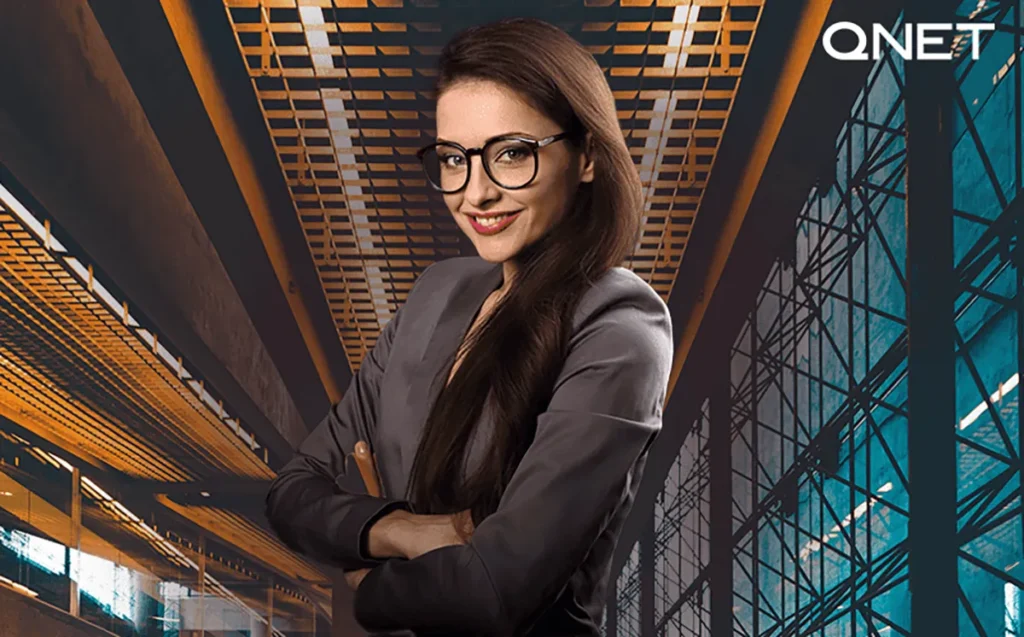 A self-confident young QNET IR woman