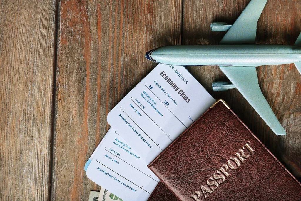 V-Malaysia 2019: Documents needed to travel by plane with an aeroplane figure.