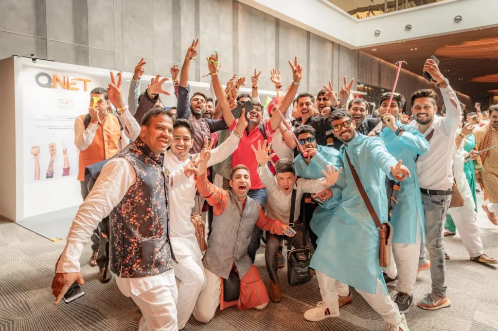 Happy distributors pose for the camera