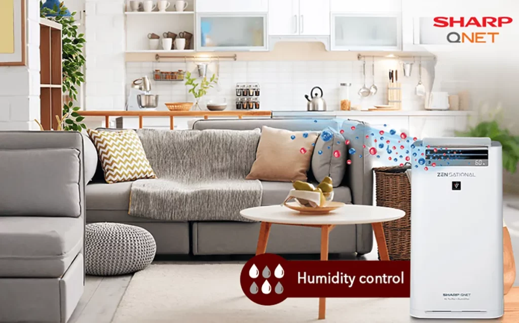 SHARP QNET ZENsational air purifier enabling humidity control at home with an integrated humidifier